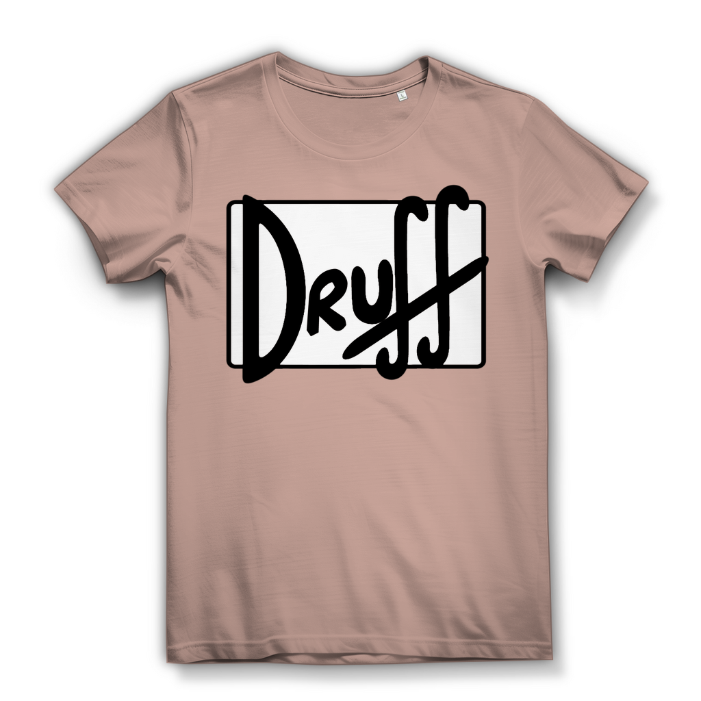 Damen Premium Bio T-Shirt druff – Bold Retro Logo Design im Cartoon-Style