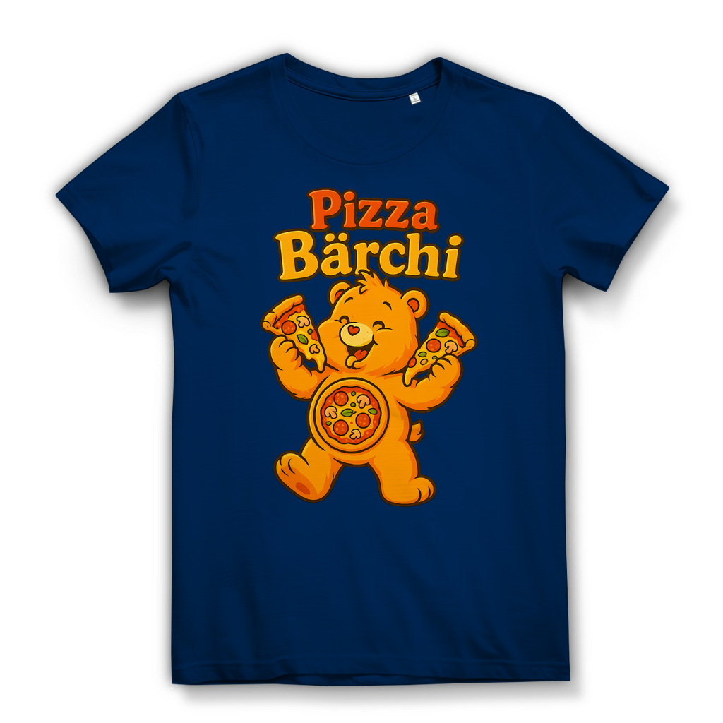 Pizza Bärchi - Glücksbärchi - Damen Premium Bio T-Shirt Navy