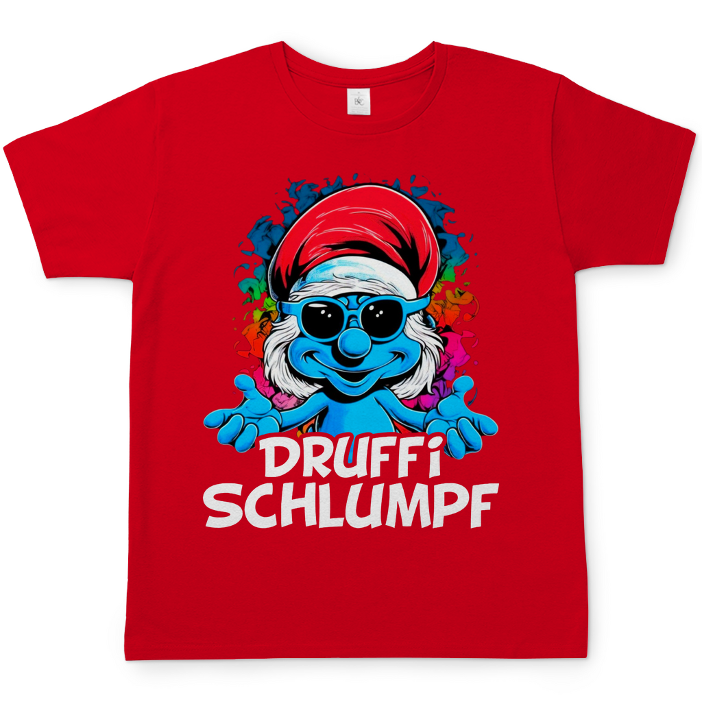Druffi Schlumpf Grafik - Herren Shirt Red