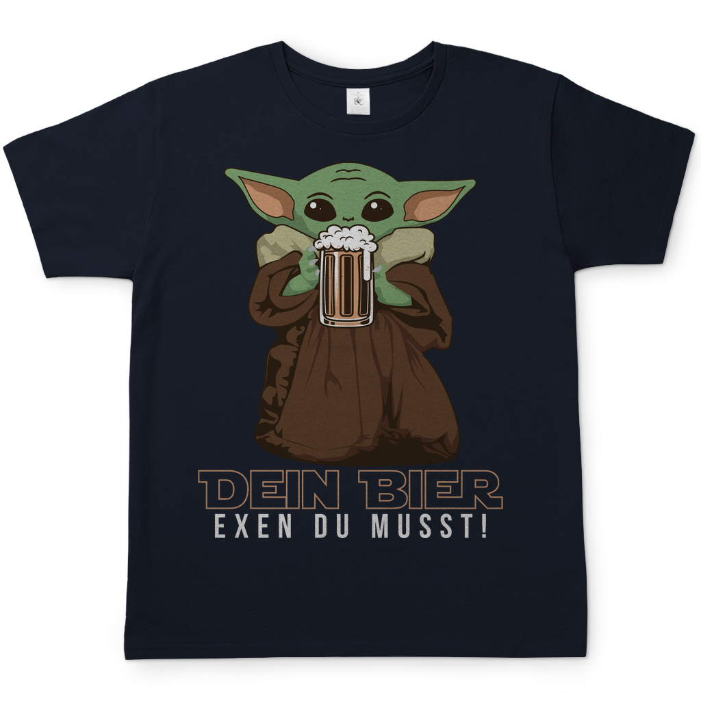 Dein Bier exen du musst Baby Yoda - Herren Shirt Navy