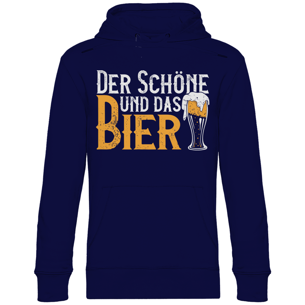 Der Schöne und das Bier - Unisex Hoodie Navy Blue