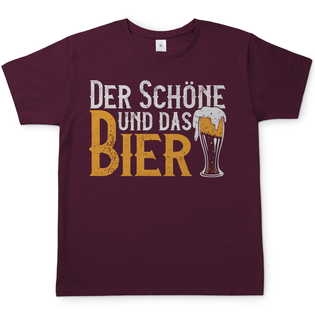 Der Schöne und das Bier - Herren Shirt Burgundy