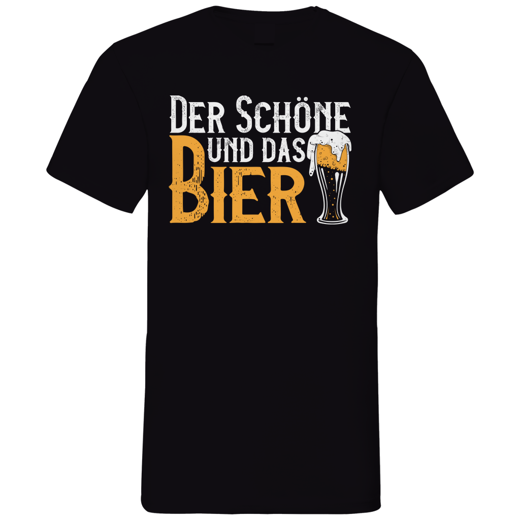 Der Schöne und das Bier - Herren V-Neck Shirt Black