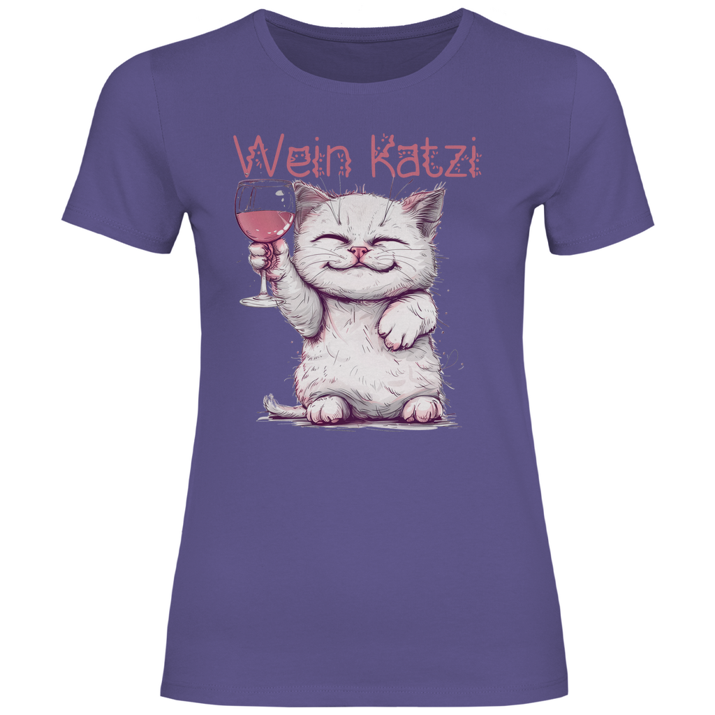 Wein Katzi Katze - Damenshirt Millennial Lilac
