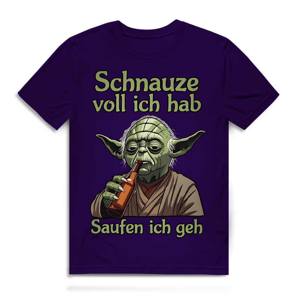 Herren Premium Bio T-Shirt Yoda Schnauze Voll Ich Hab Saufen Ich Geh Urban Purple