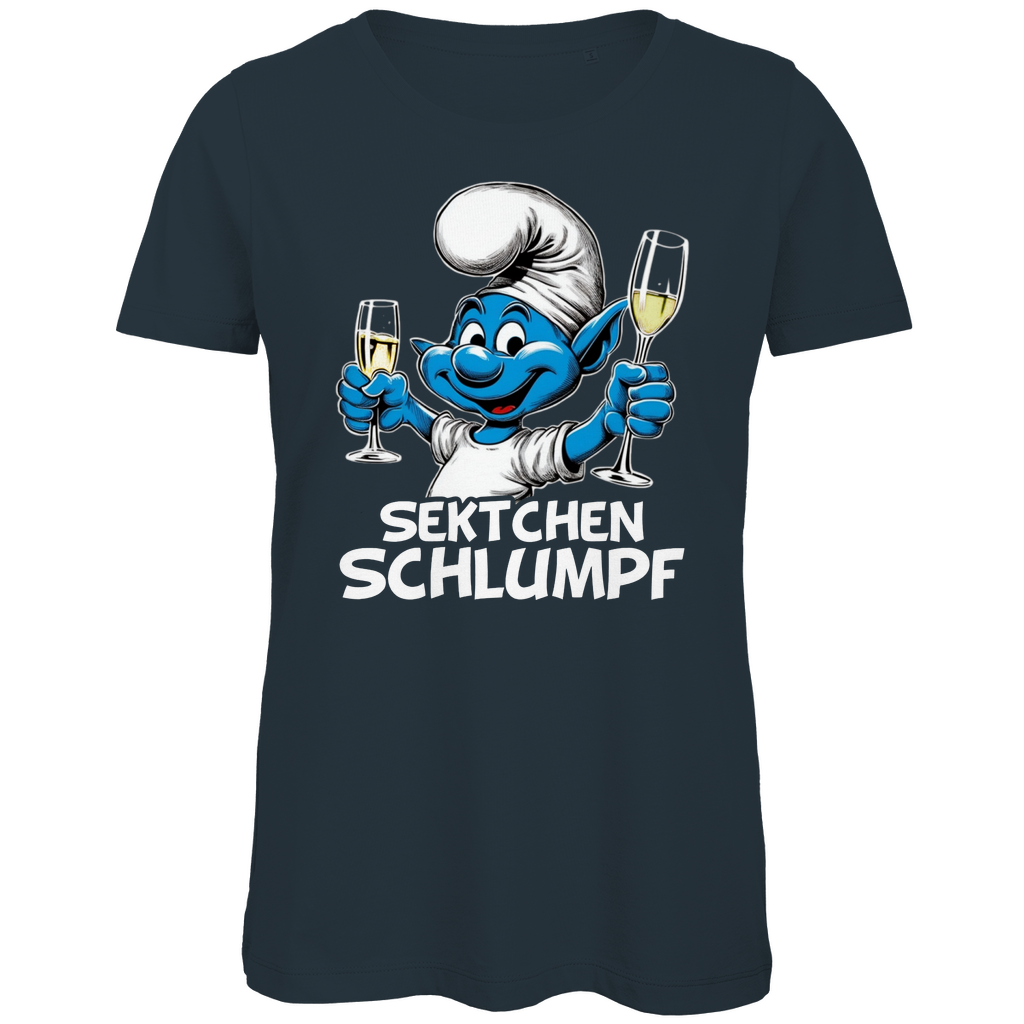 Sektchen Schlumpf Grafik - Damen Premium Bio T-Shirt Dark Grey
