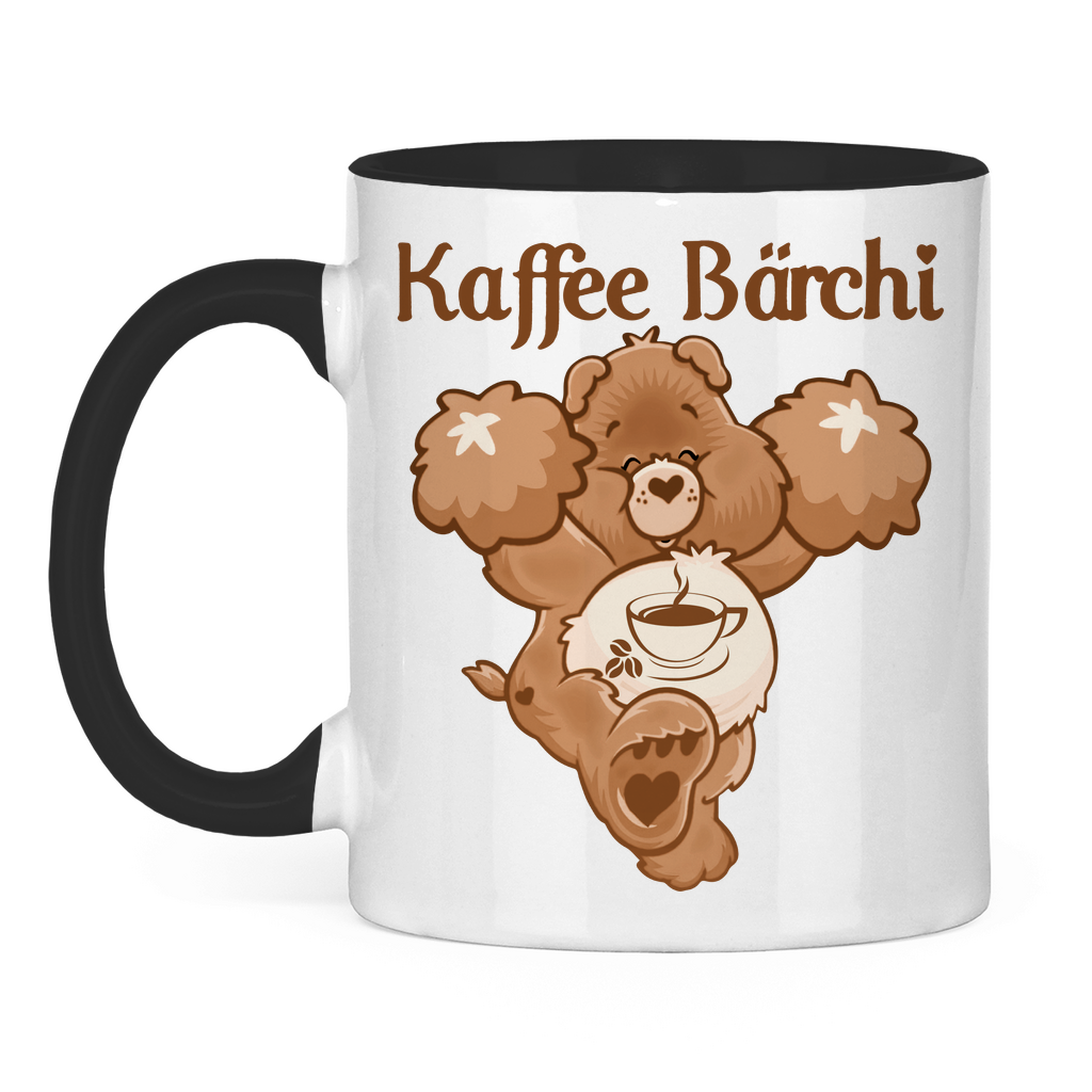 Kaffee Bärchi - Glücksbärchi - Tasse zweifarbig Black