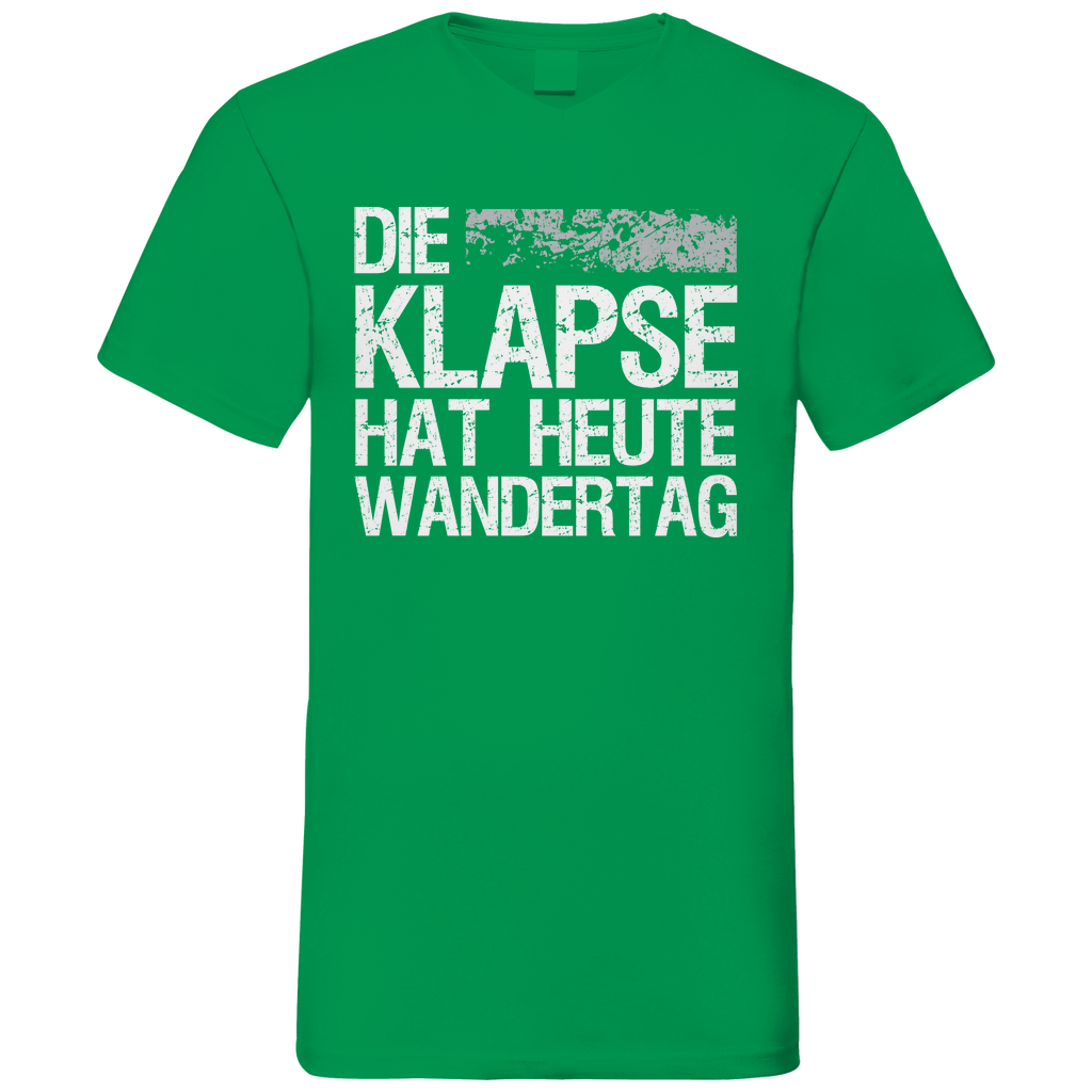 Die Klapse hat heute Wandertag - Herren V-Neck Shirt Kelly Green