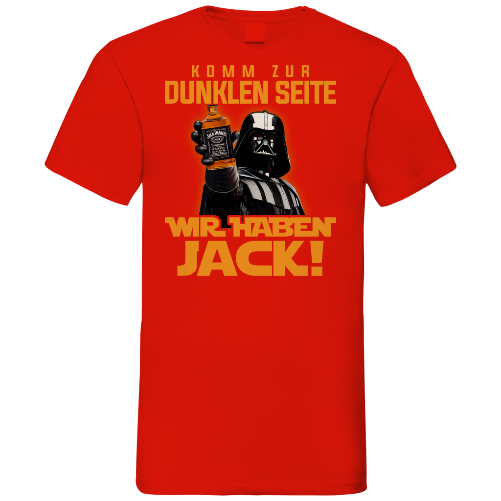 Komm zur dunklen Seite wir haben Jack Darth Vader - Herren V-Neck Shirt Red