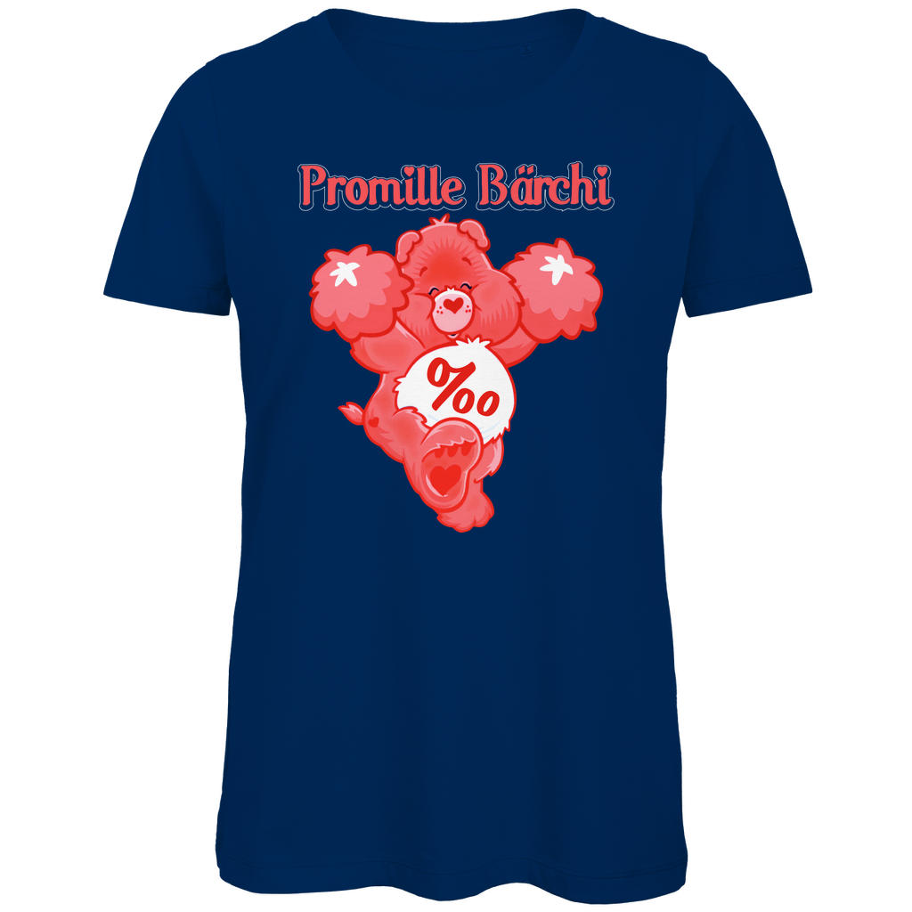 Promille Bärchi - Glücksbärchi - Damen Premium Bio T-Shirt Navy