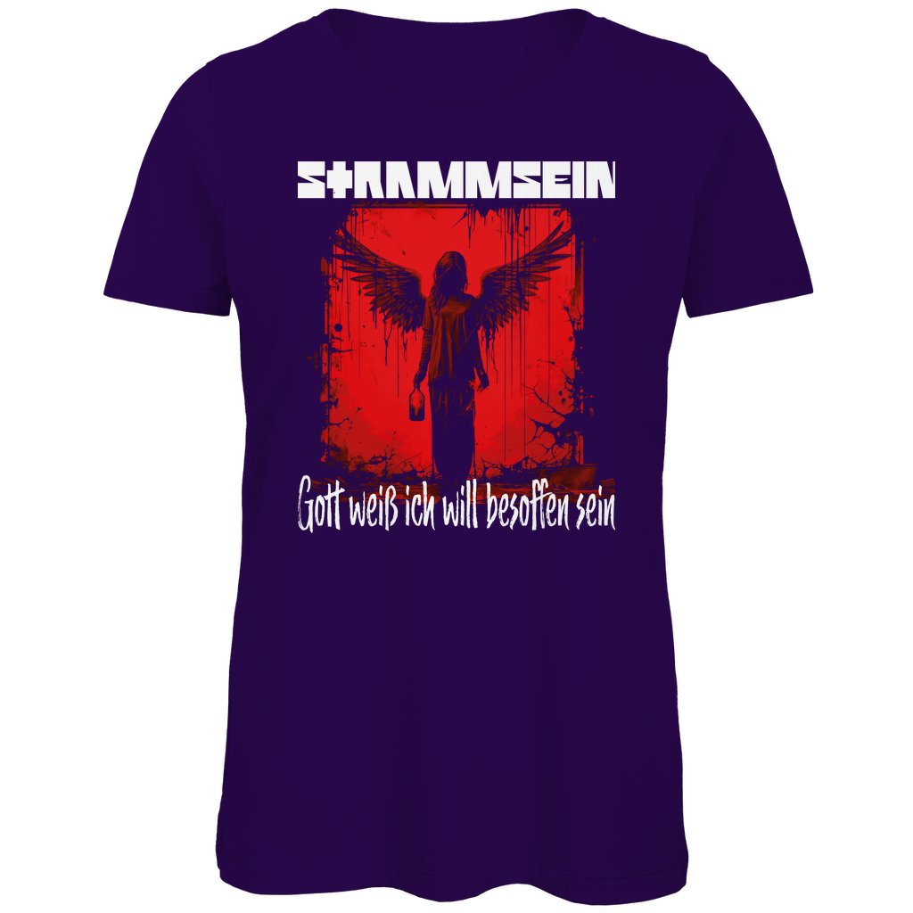 Strammsein Gott weiß ich will besoffen sein - Damen Premium Bio T-Shirt Urban Purple