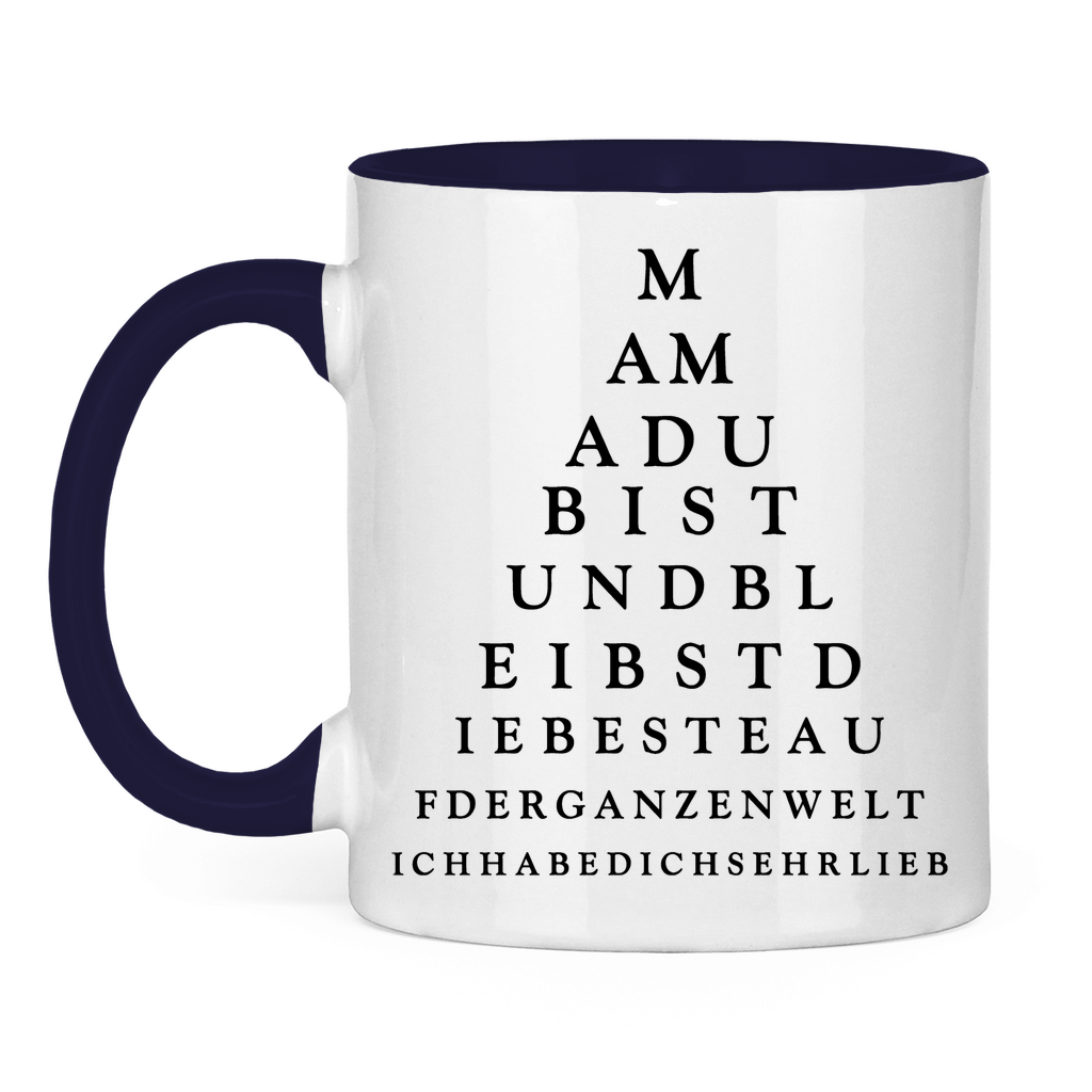 Mama du bist und bleibst die beste - Tasse zweifarbig Navy