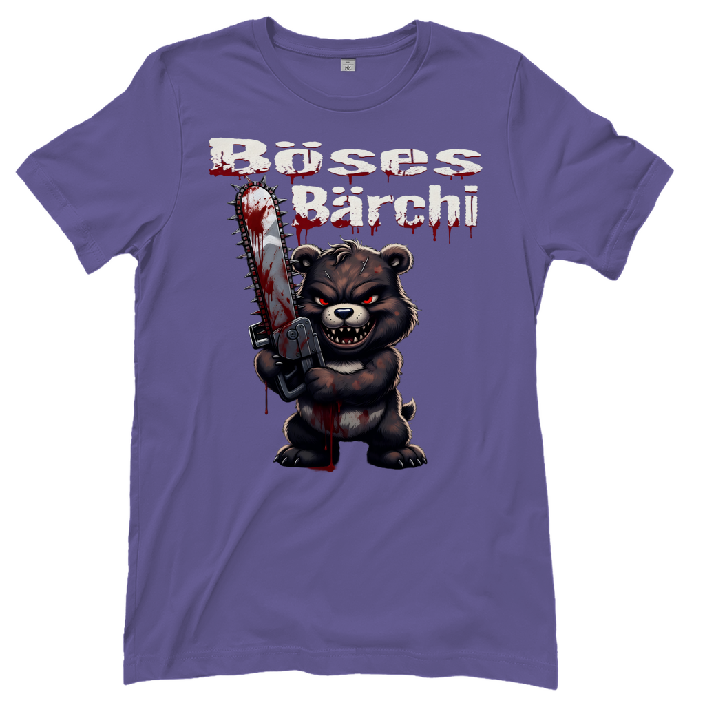 Böses Bärchi Kettensäge Damen T-Shirt Millennial Lilac
