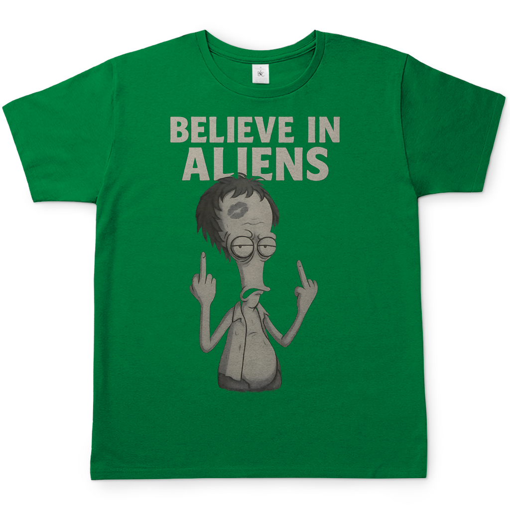 Roger Smith American Dad Believe in Aliens - Herren T-Shirt Kelly Green