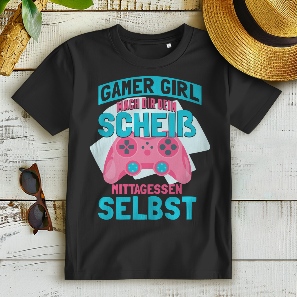 Gamer Girl T-Shirt Damen – Gaming statt Kochen – Statement Funshirt Frauen