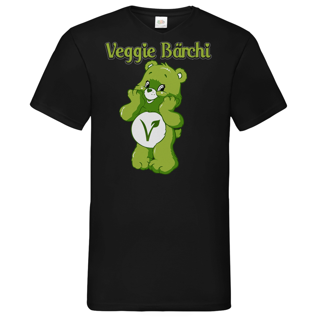 Veggie Bärchi - Glücksbärchi - Herren V-Neck Shirt Black