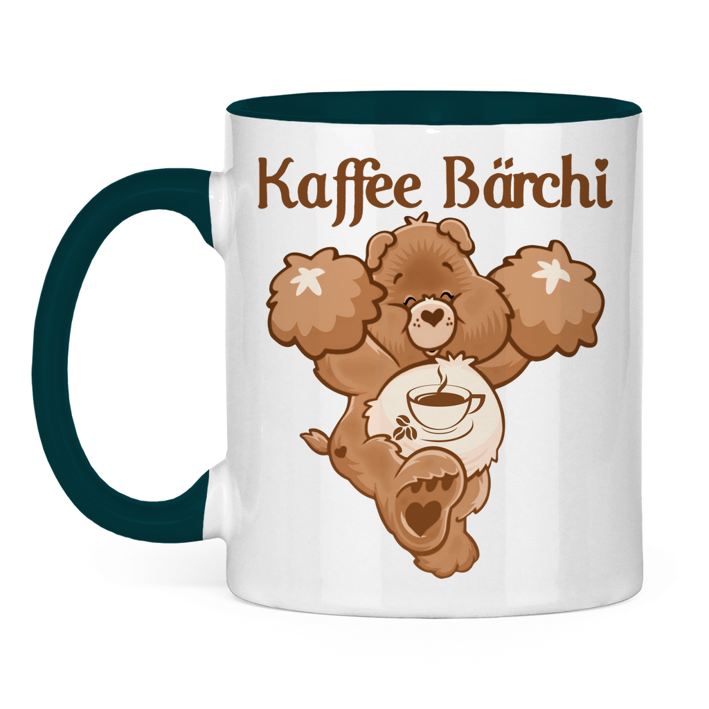 Kaffee Bärchi - Glücksbärchi - Tasse zweifarbig Petrol