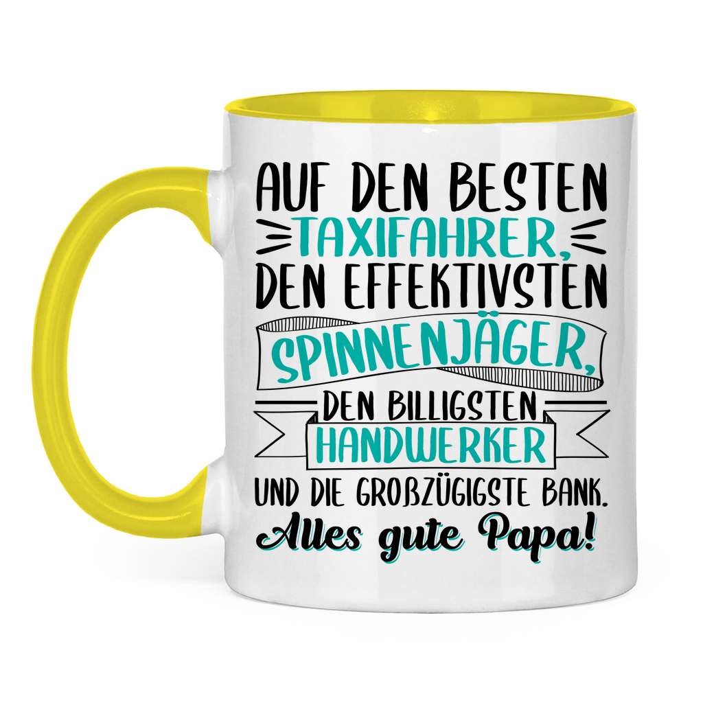 Auf den besten. Alles gute Papa! - Tasse zweifarbig Yellow