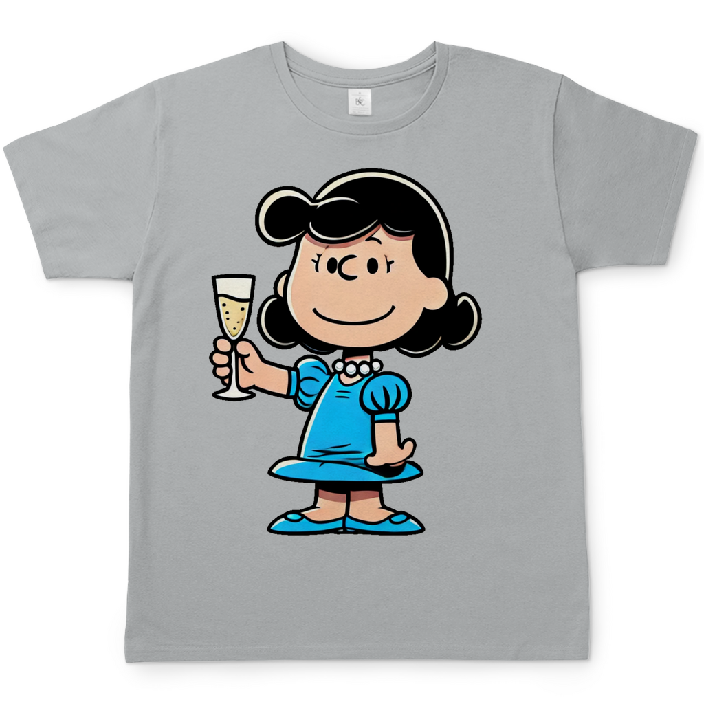 Lucy van Pelt mit Sekt - Die Peanuts - Herren Shirt Pacific Grey