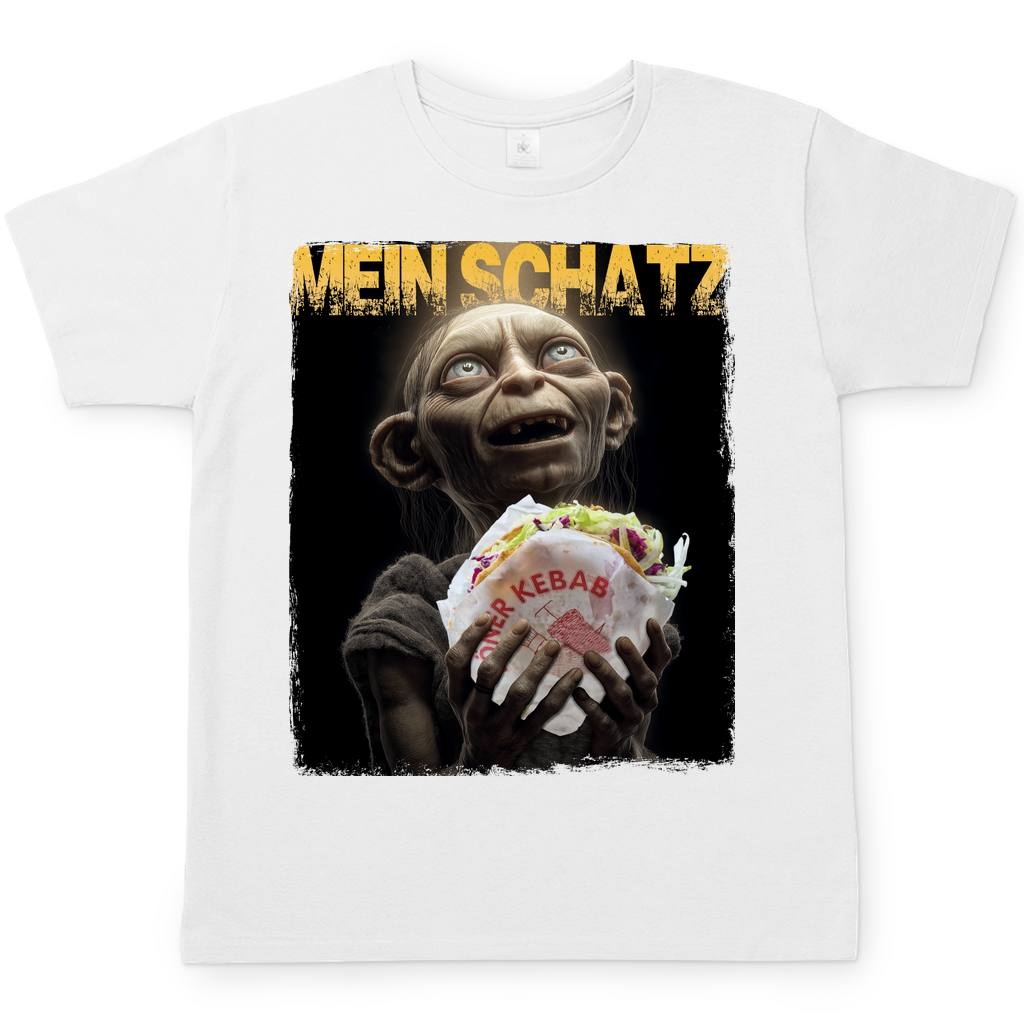 Gollum Döner Mein Schatz LOTR - Herren T-Shirt White