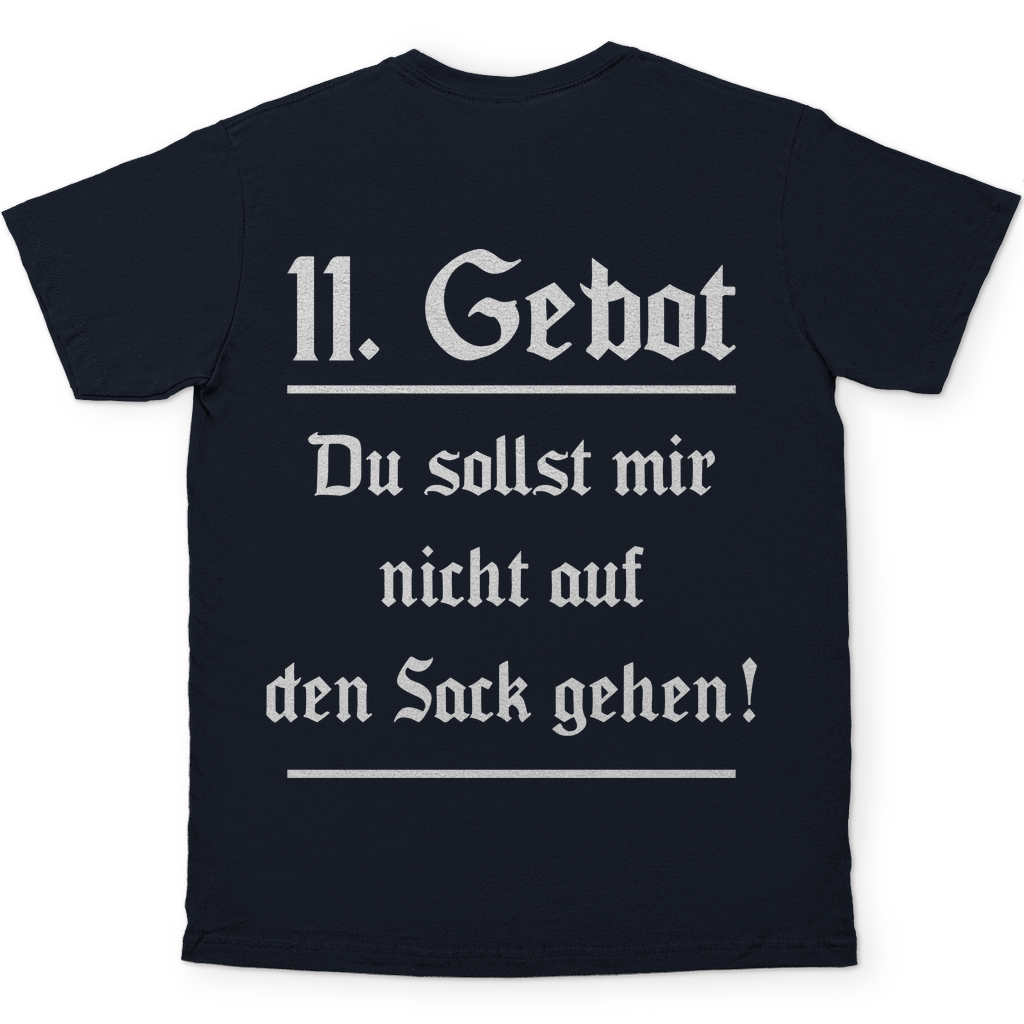 11. Gebot du sollst mir nicht auf den Sack gehen - Herren Shirt Navy