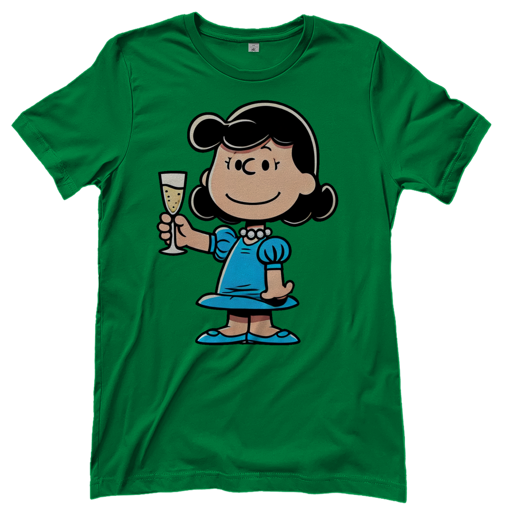Lucy van Pelt mit Sekt - Die Peanuts - Damenshirt Kelly Green