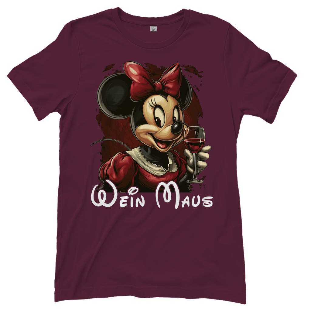 Wein Maus Retro - Damenshirt Burgundy