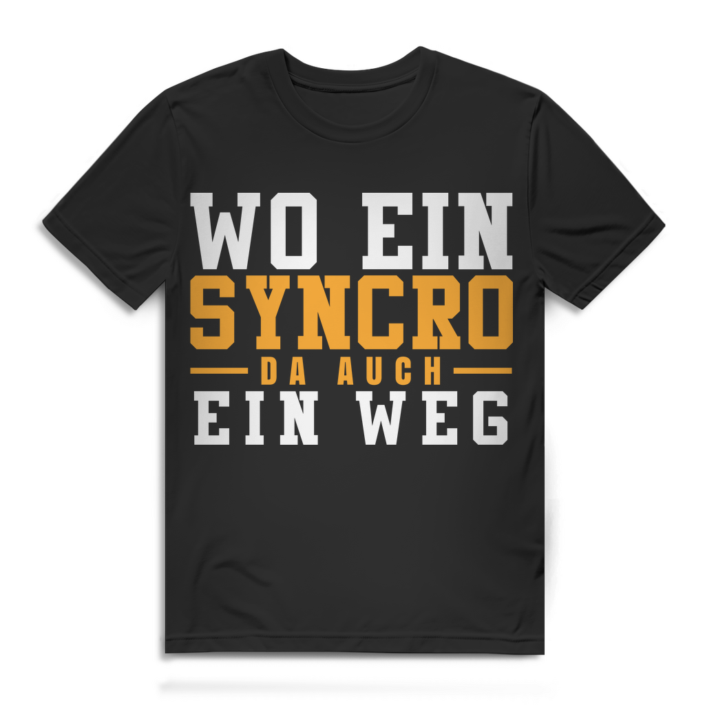 Syncro Shirt Männer – Wo ein Syncro da ein Weg – Bulli Offroad T3 Geschenk Black