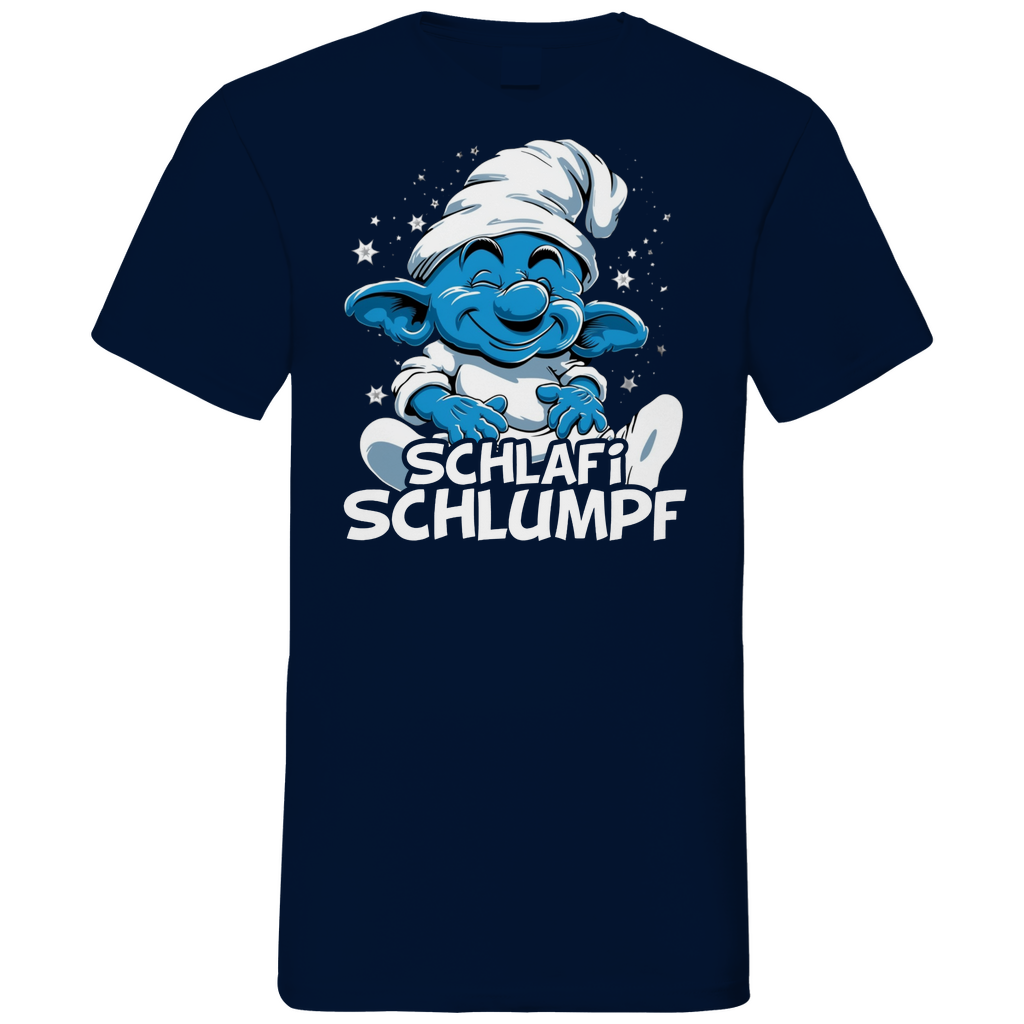 Schlafi Schlumpf Grafik - Herren V-Neck Shirt