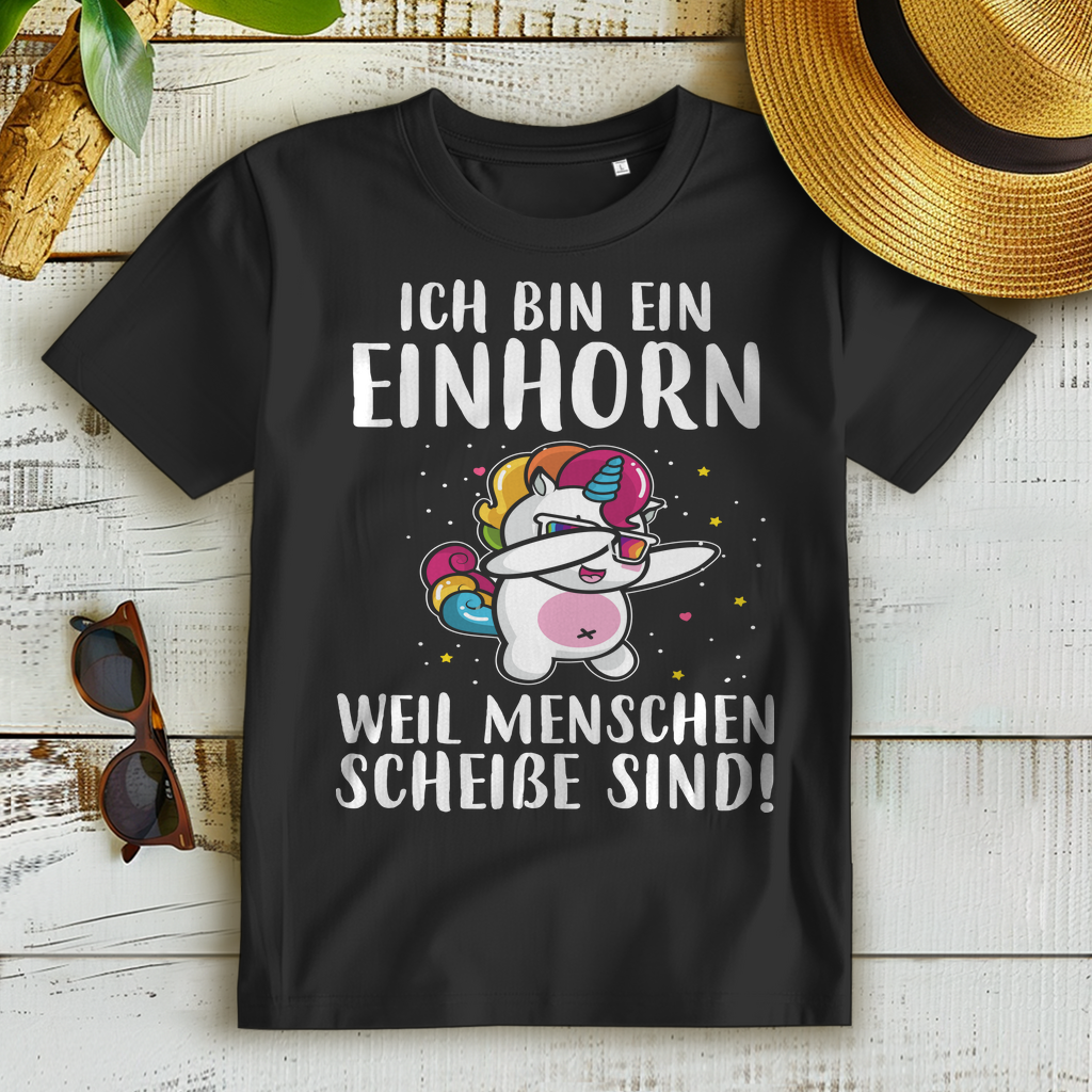 Ich hasse Menschen Shirt – Einhorn mit Spruch – Lustiges Damen Funshirt