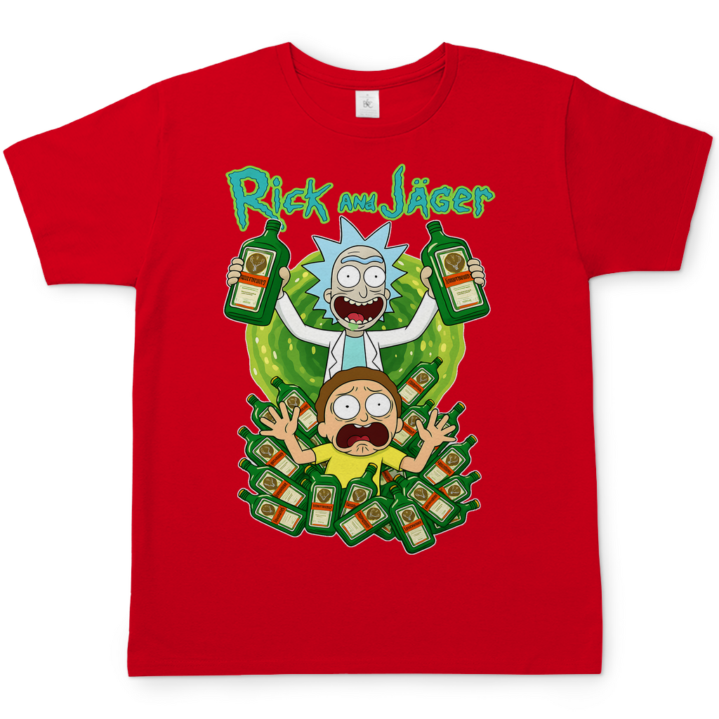 Rick and Jäger mit Morty Jägermeister - Herren T-Shirt