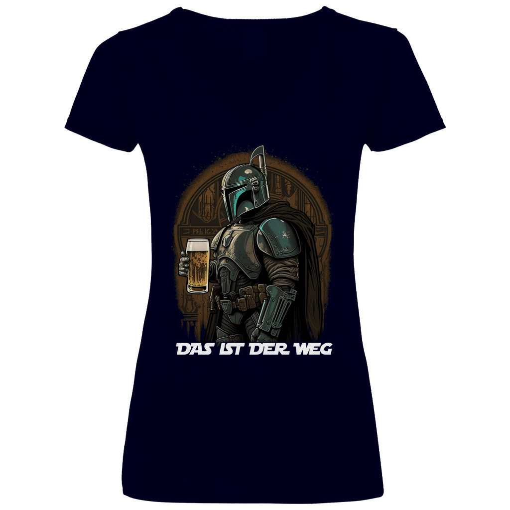 Das ist der Weg - Mandalorian Bier - V-Neck Damenshirt Deep Navy