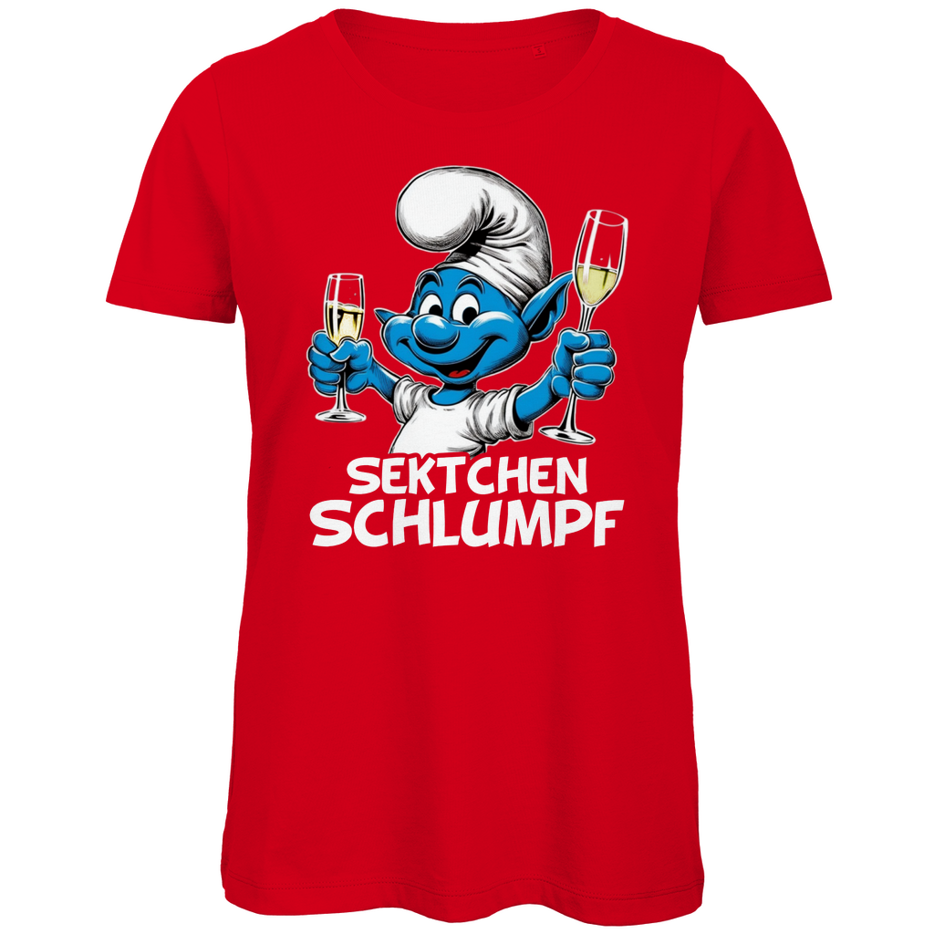 Sektchen Schlumpf Grafik - Damen Premium Bio T-Shirt Red