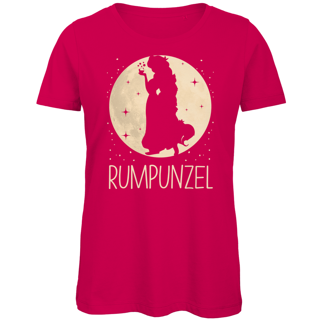 Mond Prinzessin - Rumpunzel - Damen Premium Bio T-Shirt Fuchsia