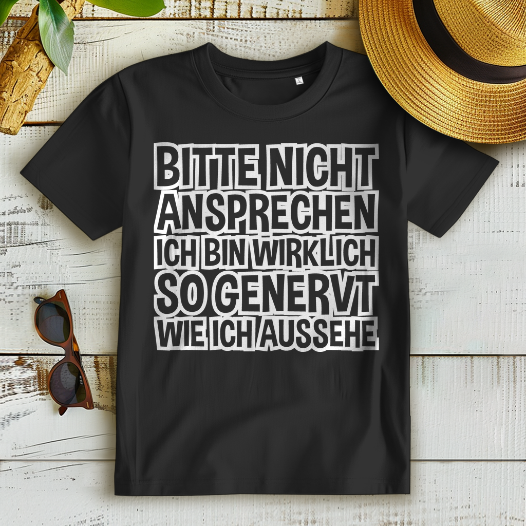 Bitte nicht ansprechen ich bin wirklich so genervt wie ich aussehe - Damen Premium Bio T-Shirt