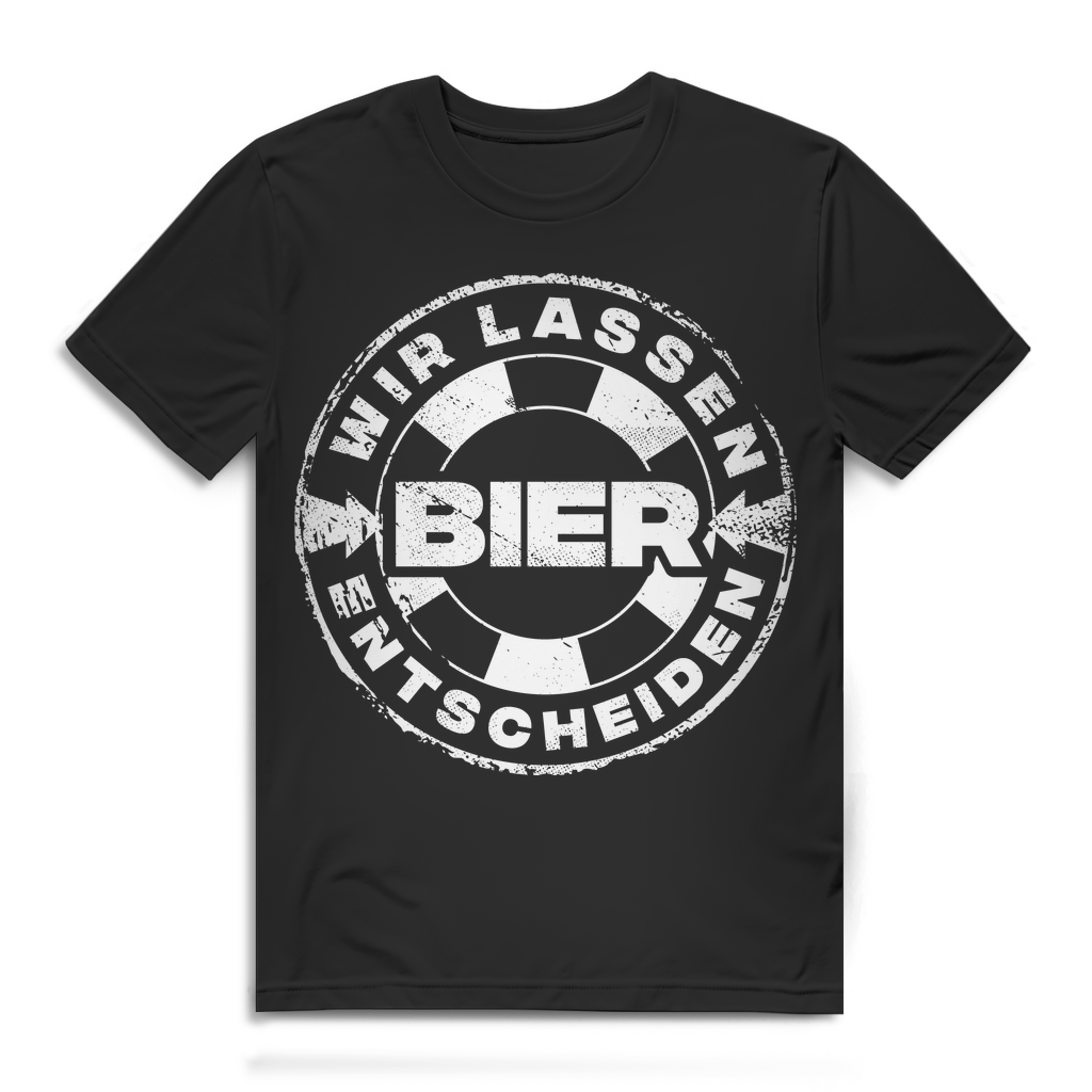 Wir lassen Bier entscheiden – Lustiges Herren Shirt für Kneipe & Stammtisch Black