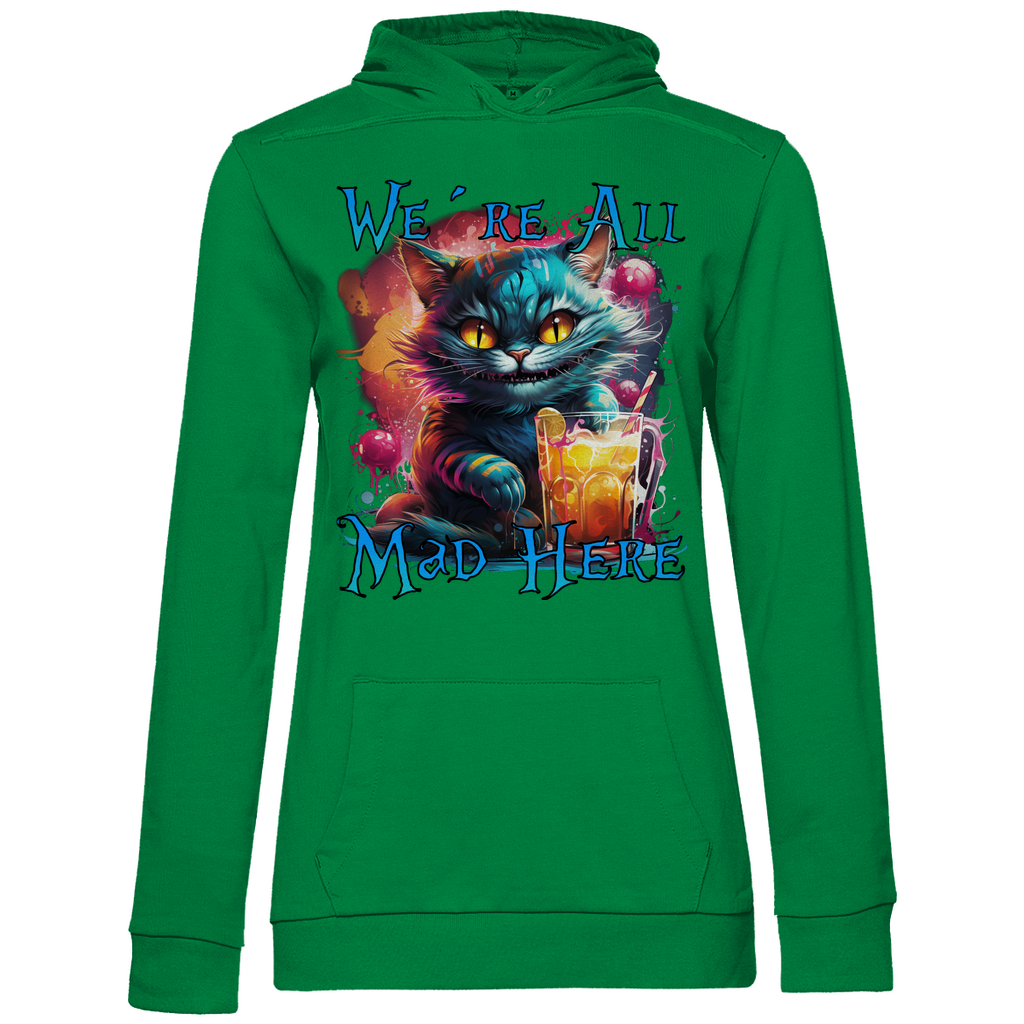 We´re All Mad Here Grinsekatze - Damen Hoodie Kelly Green