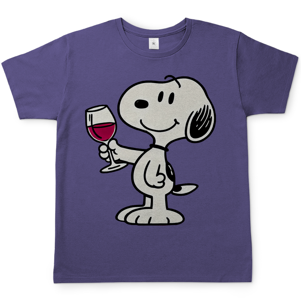 Snoopy mit Wein - Die Peanuts - Herren Shirt Millennial Lilac