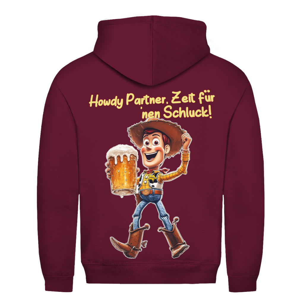 Howdy Partner Zeit für nen Schluck - Woody Toy Story - Herren Hoodie Burgundy