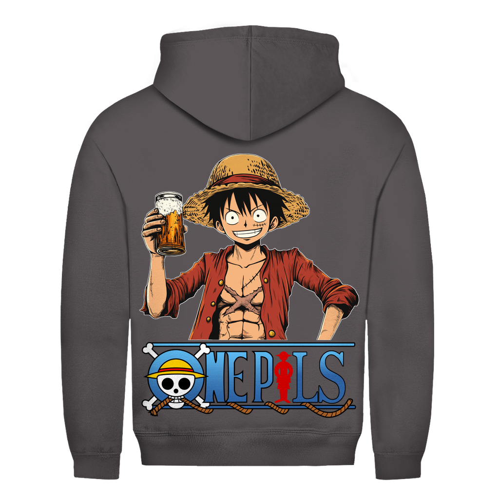 One Pils - One Piece Ruffy - Herren Hoodie Charcoal (Heather)