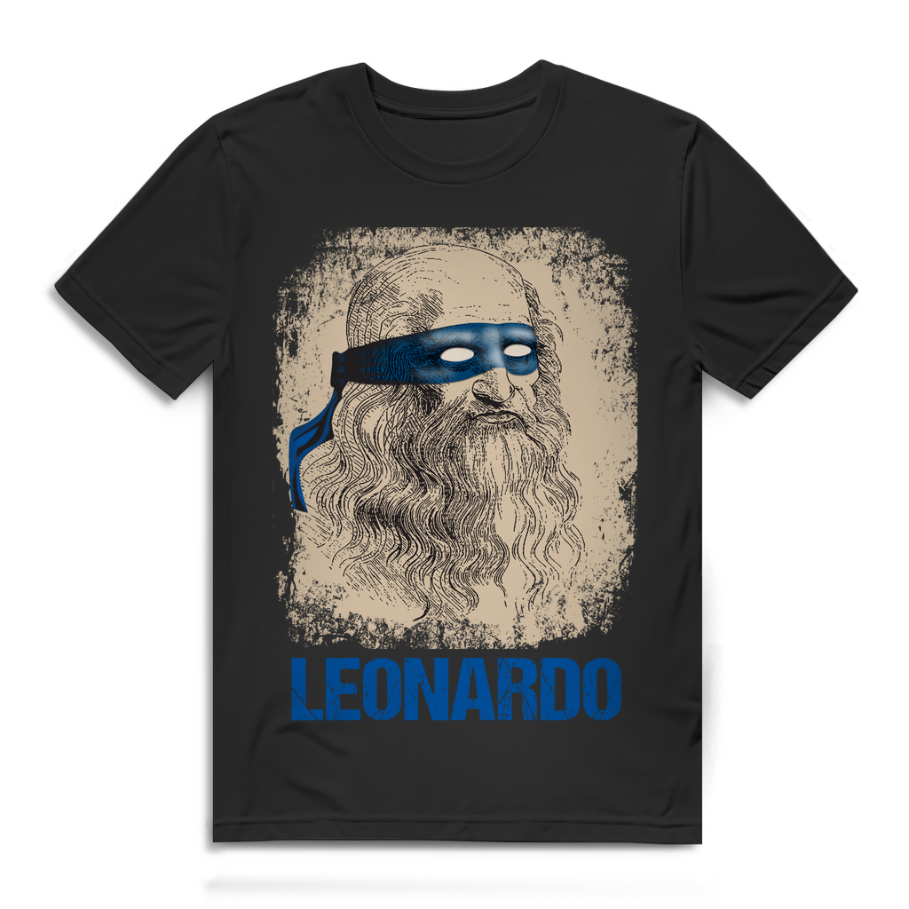 Leonardo Shirt für Männer – Renaissance trifft Teenage Mutant Ninja Turtles Black