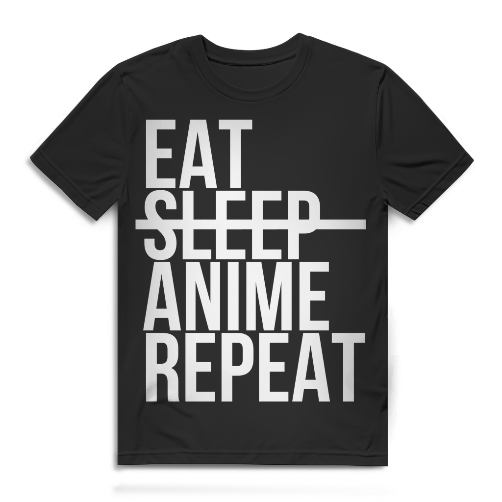 Eat Sleep Anime Repeat Shirt Herren – Perfektes Geschenk für Anime Fans Black