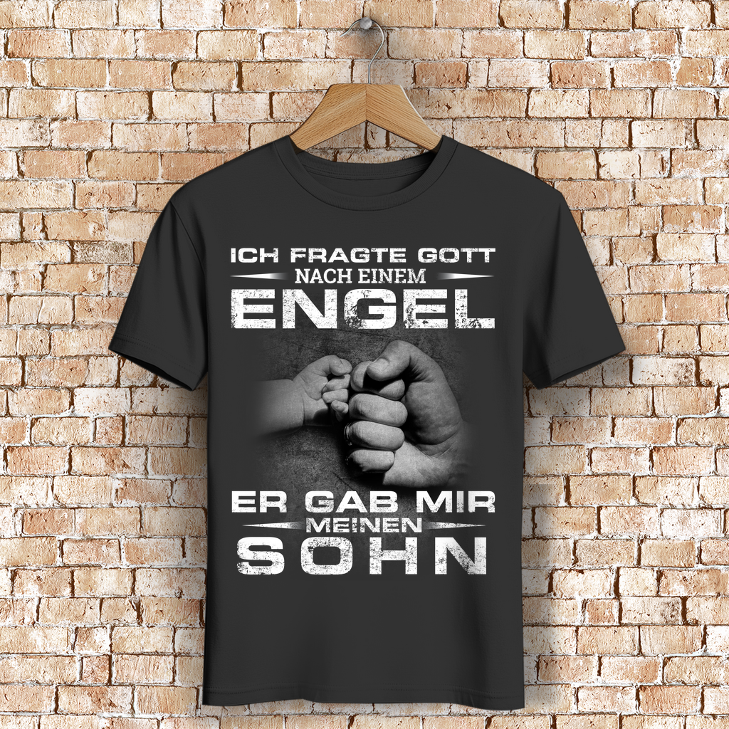 Geschenk für Papa – Emotionales Vater-Sohn T-Shirt mit Engel-Spruch