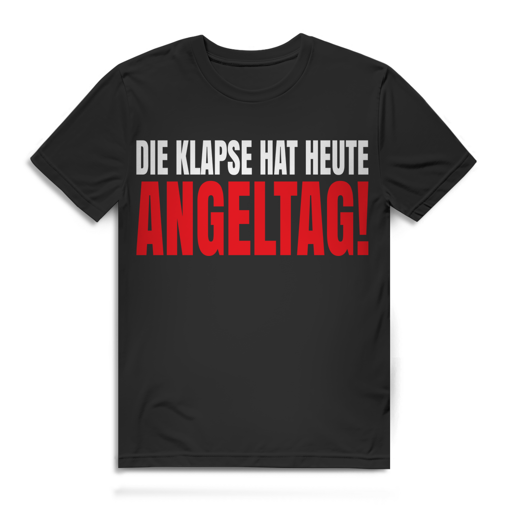 Herren T-Shirt Die Klapse hat heute Angeltag Angler Shirt Black