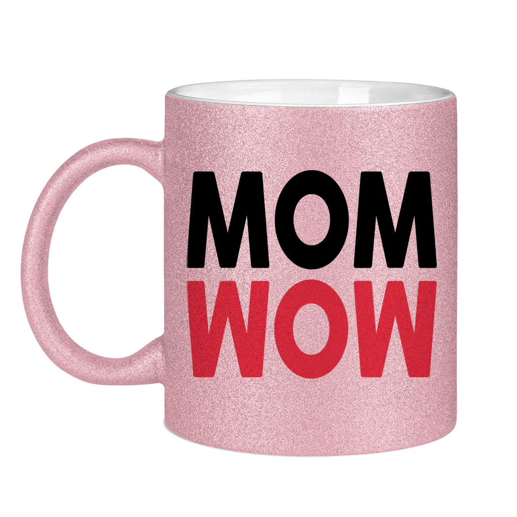 MOM WOW - Glitzertasse Pink Glitter One size
