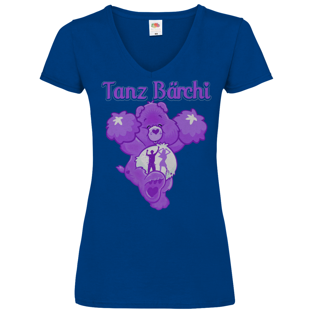 Tanz Bärchi - Glücksbärchi - V-Neck Damenshirt Royal Blue