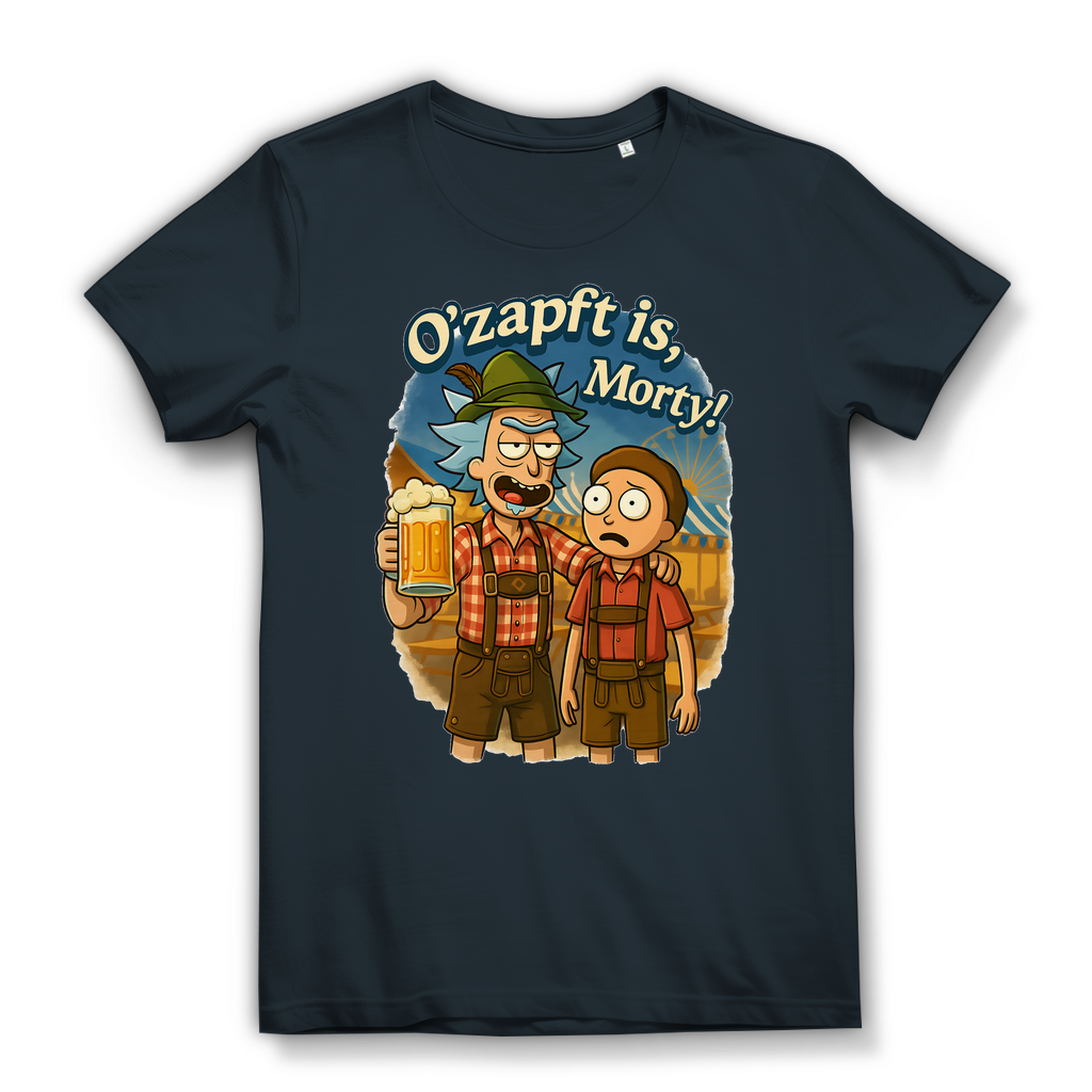 O´Zapft is Morty! Rick & Morty Oktoberfest Bier - Damen Premium Bio T-Shirt Dark Grey