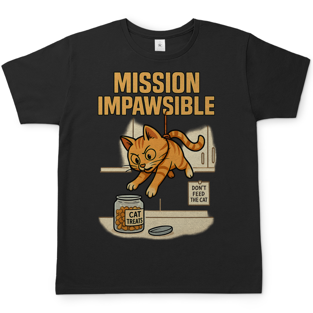 Mission Impawsible Katze - Herren T-Shirt Black