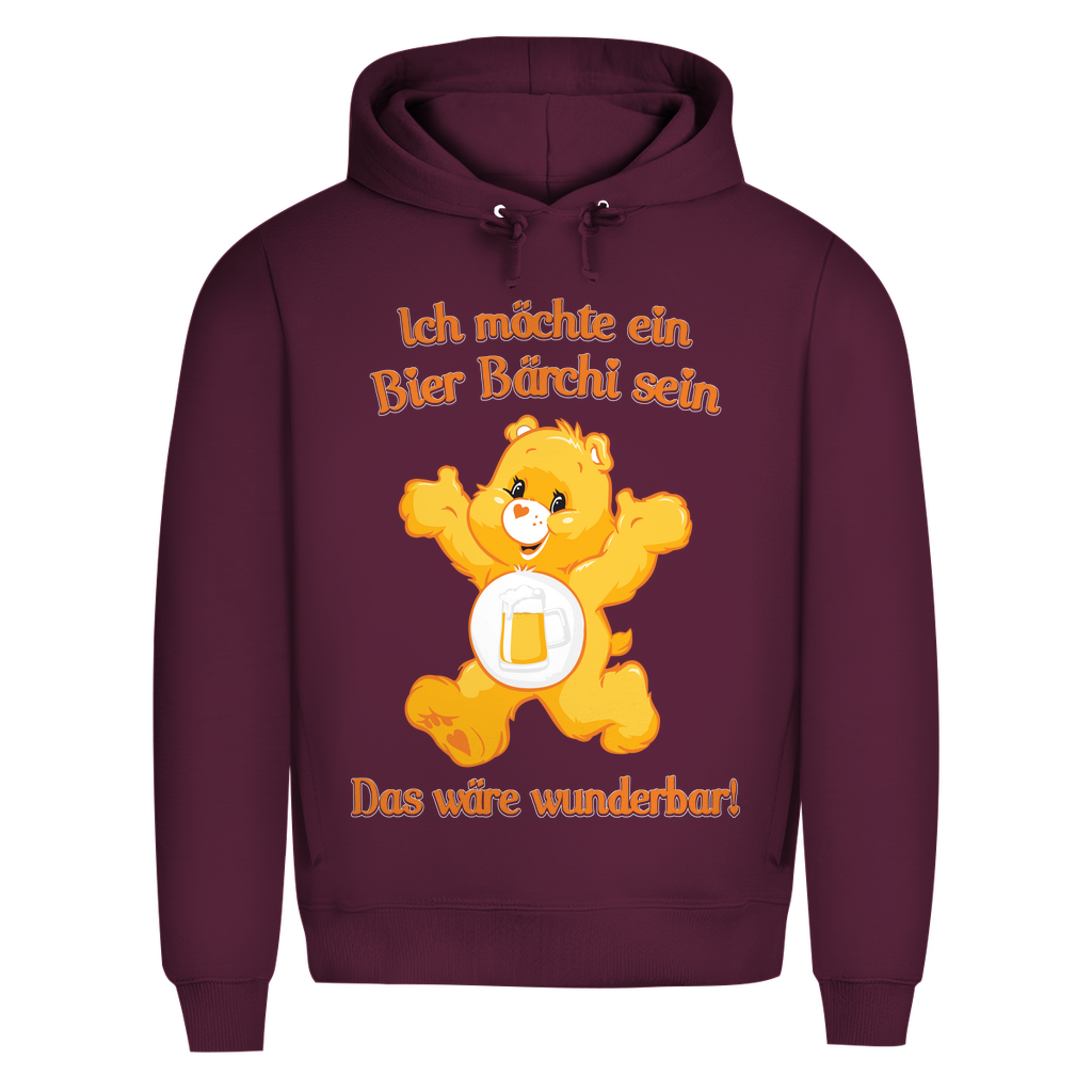 Herren Premium Bio Hoodie Ich möchte ein Bier Bärchi sein das wäre wunderbar! Burgundy