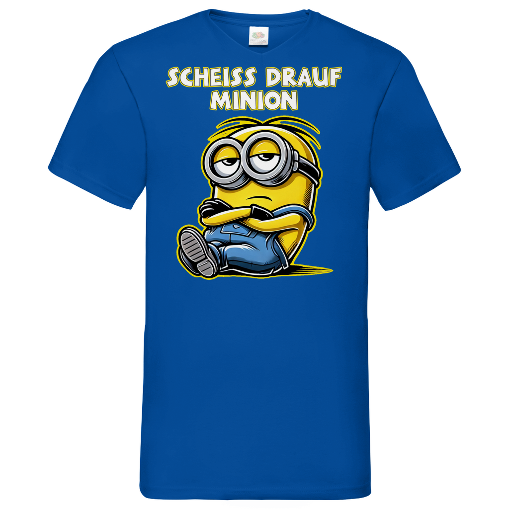 Scheiss drauf Minion - Herren V-Neck Shirt